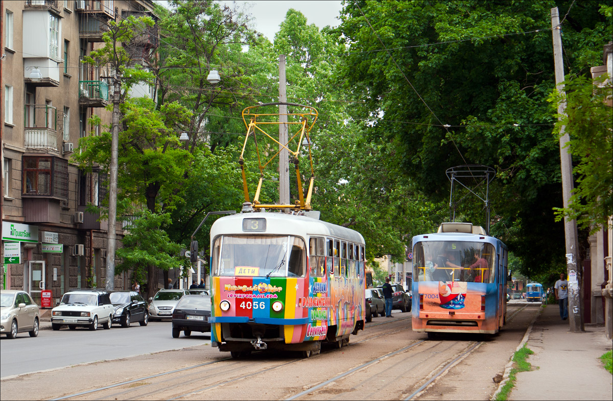 Одесса, Tatra T3R.P № 4056; Одесса, К1 № 7004