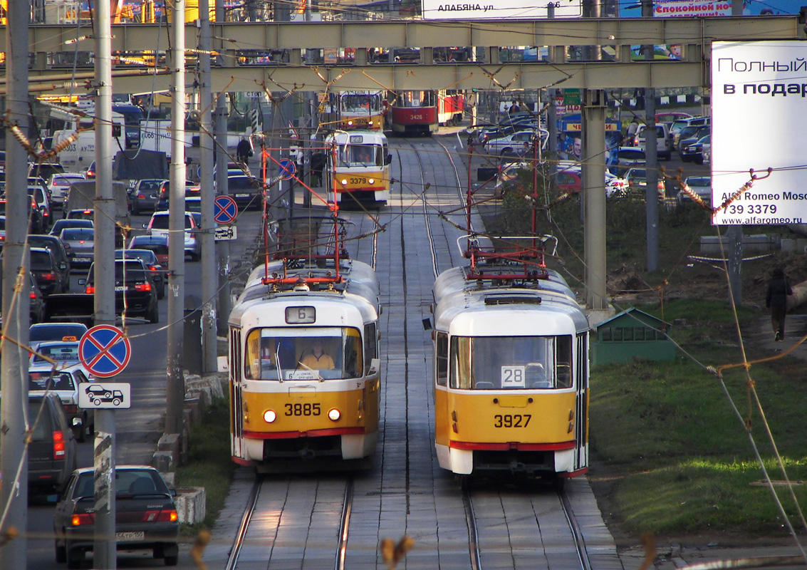Москва, Tatra T3SU № 3885; Москва, Tatra T3SU № 3927