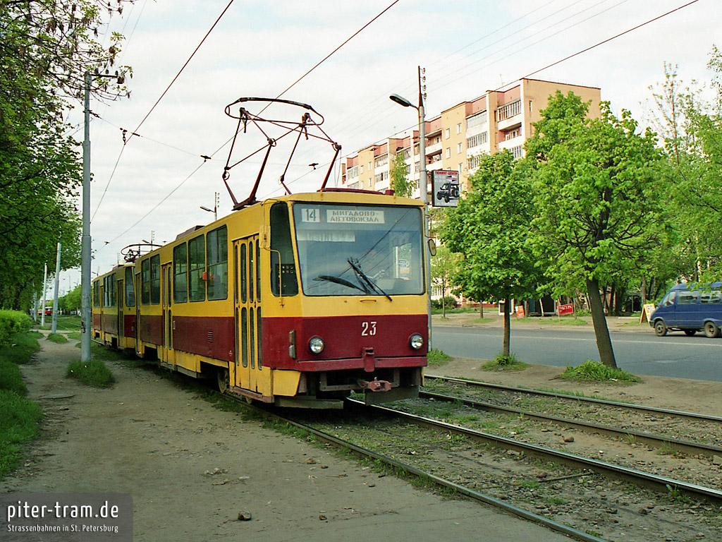 Тверь, Tatra T6B5SU № 23; Тверь — Тверской трамвай на рубеже XX и XXI вв. (2000 — 2001 гг.); Тверь — Трамвайные линии: Центральный район