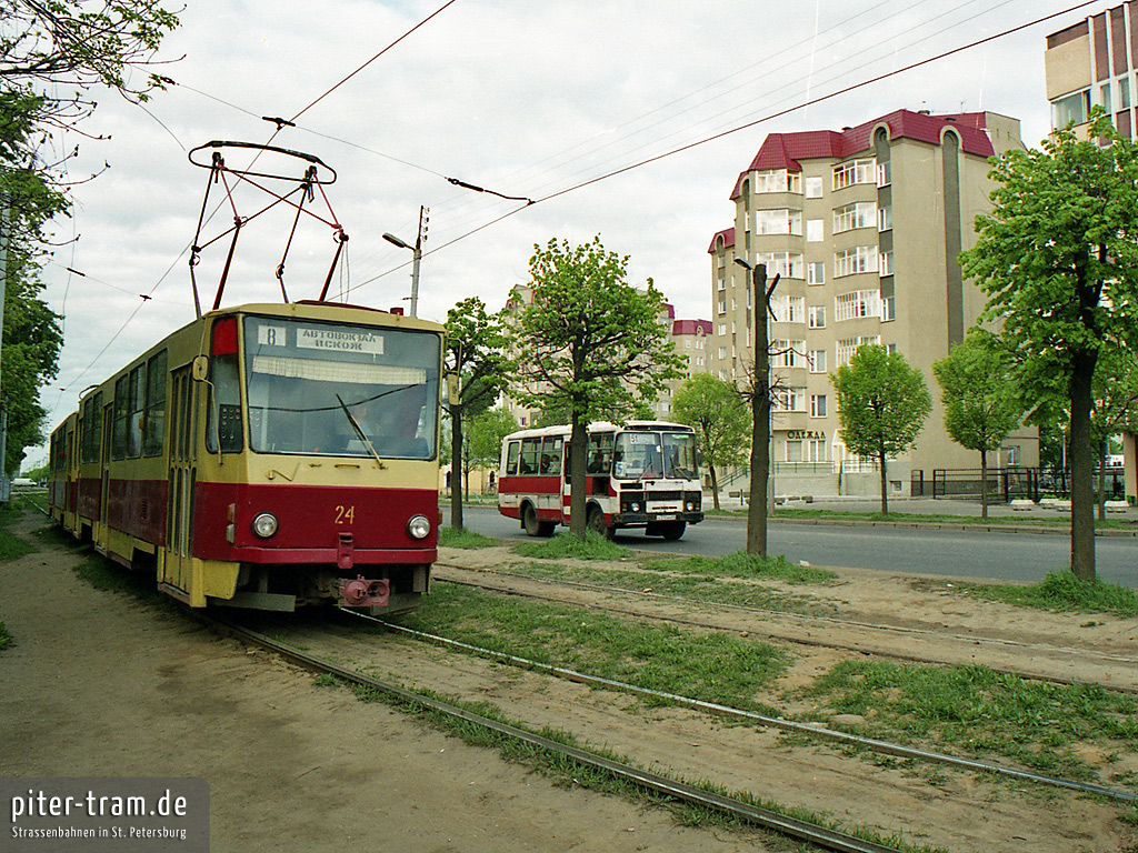 Тверь, Tatra T6B5SU № 24; Тверь — Тверской трамвай на рубеже XX и XXI вв. (2000 — 2001 гг.); Тверь — Трамвайные линии: Центральный район