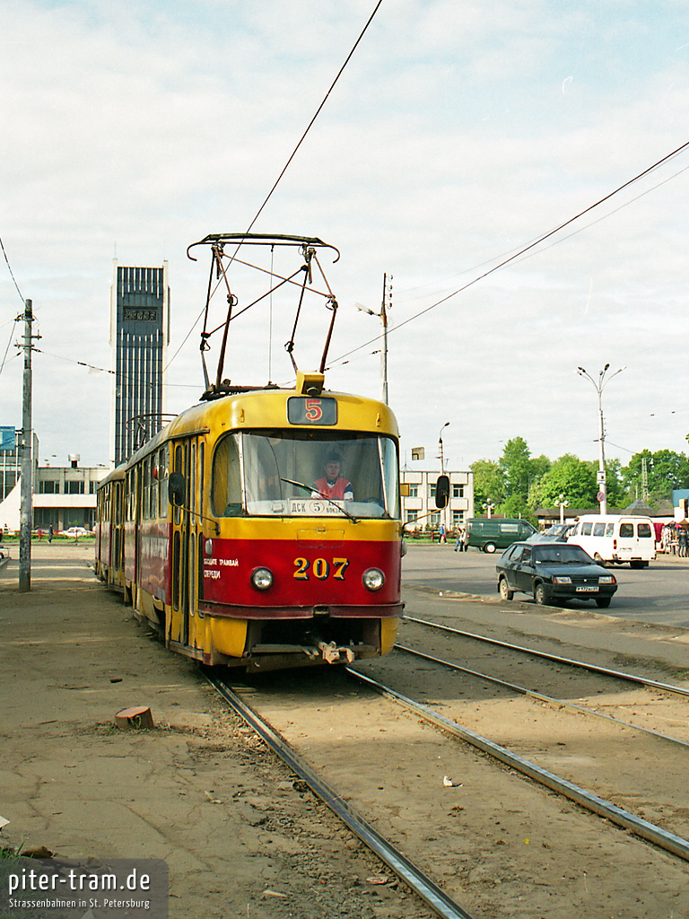 Тверь, Tatra T3SU № 207; Тверь — Тверской трамвай на рубеже XX и XXI вв. (2000 — 2001 гг.); Тверь — Трамвайные линии: Центральный район