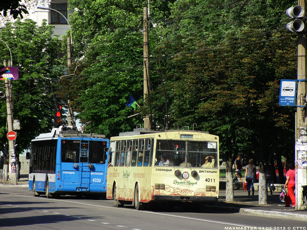 Крымский троллейбус, Богдан Т70110 № 4330; Крымский троллейбус, Škoda 14Tr11/6 № 4011