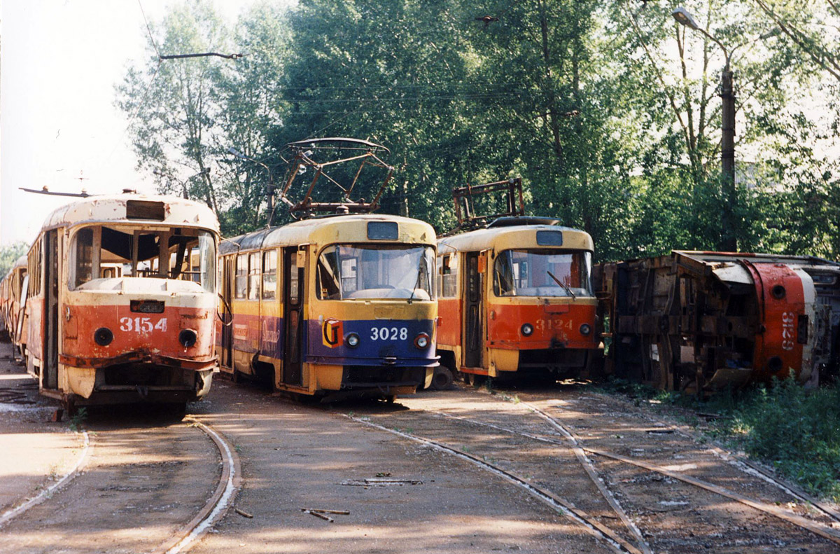 Уфа, Tatra T3SU (двухдверная) № 3154; Уфа — Исторические фотографии; Уфа — Трамвайное депо № 2 (ранее № 3)