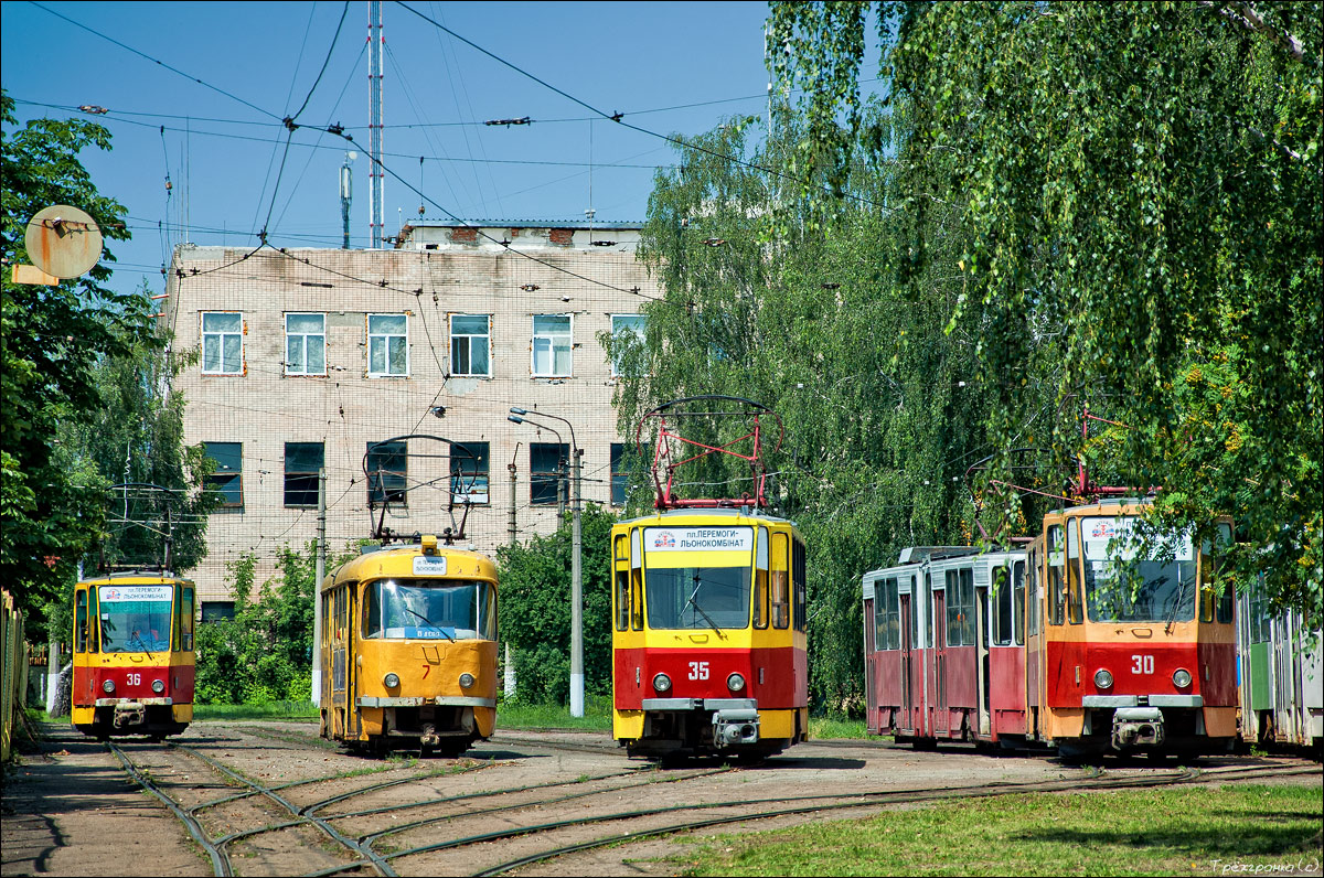 Житомир, Tatra KT4SU № 36; Житомир, Tatra T4SU № 7; Житомир, Tatra KT4SU № 35; Житомир, Tatra KT4SU № 30