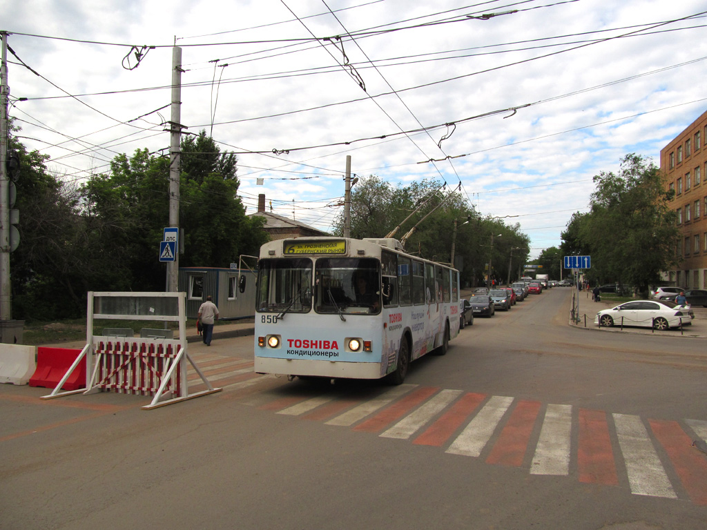 Самара, ЗиУ-682В [В00] № 850; Самара — Ремонт мостового перехода "Самарский" (мост через реку Самару по улице Главной) (4 июня — 31 августа 2012 г.); Самара — Троллейбусные линии