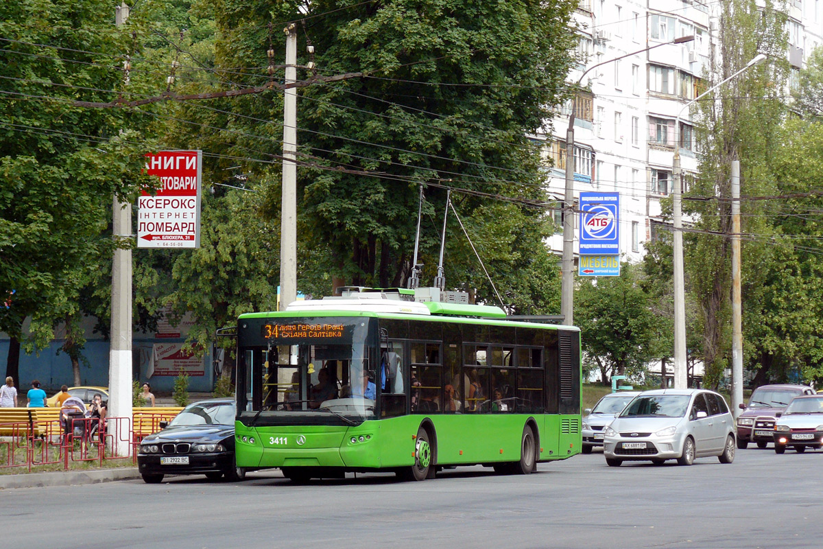 Харьков, ЛАЗ E183A1 № 3411