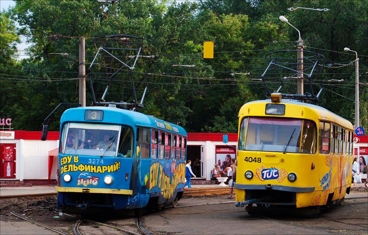 Одесса, Tatra T3R.P № 3274; Одесса, Tatra T3SU № 4048