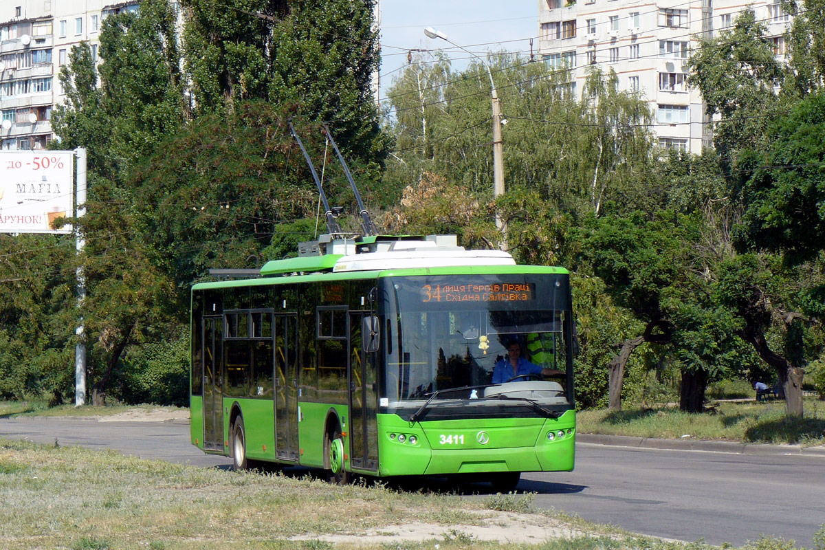 Харьков, ЛАЗ E183A1 № 3411