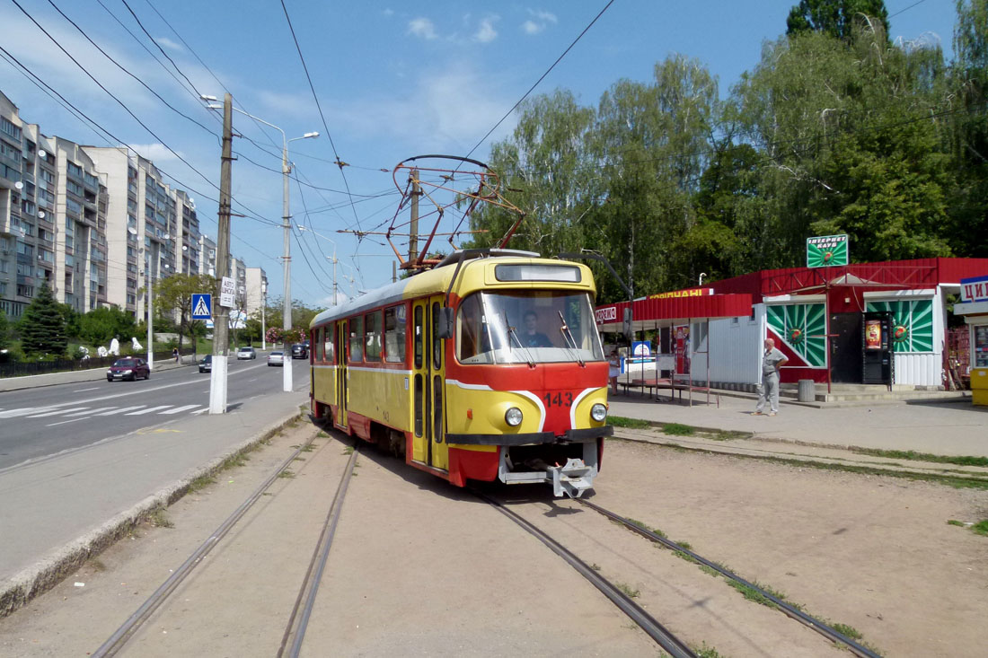 Винница, Tatra T4SU № 143; Винница — Поездка 21 июля 2012 года на СМЕ Be 4/6 Mirage + Be 4/6 Mirage Kühe, Tatra T4SU и ЮМЗ T1