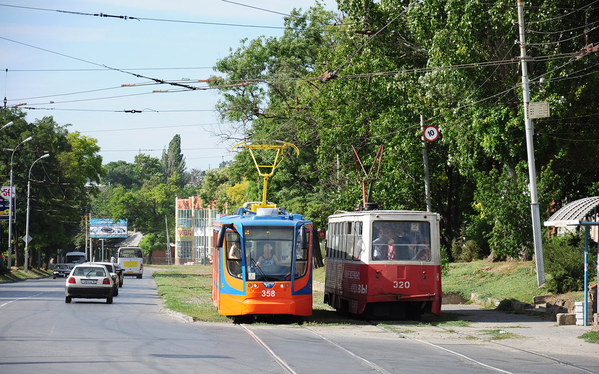Таганрог, 71-623-02 № 358; Таганрог, 71-605 (КТМ-5М3) № 320