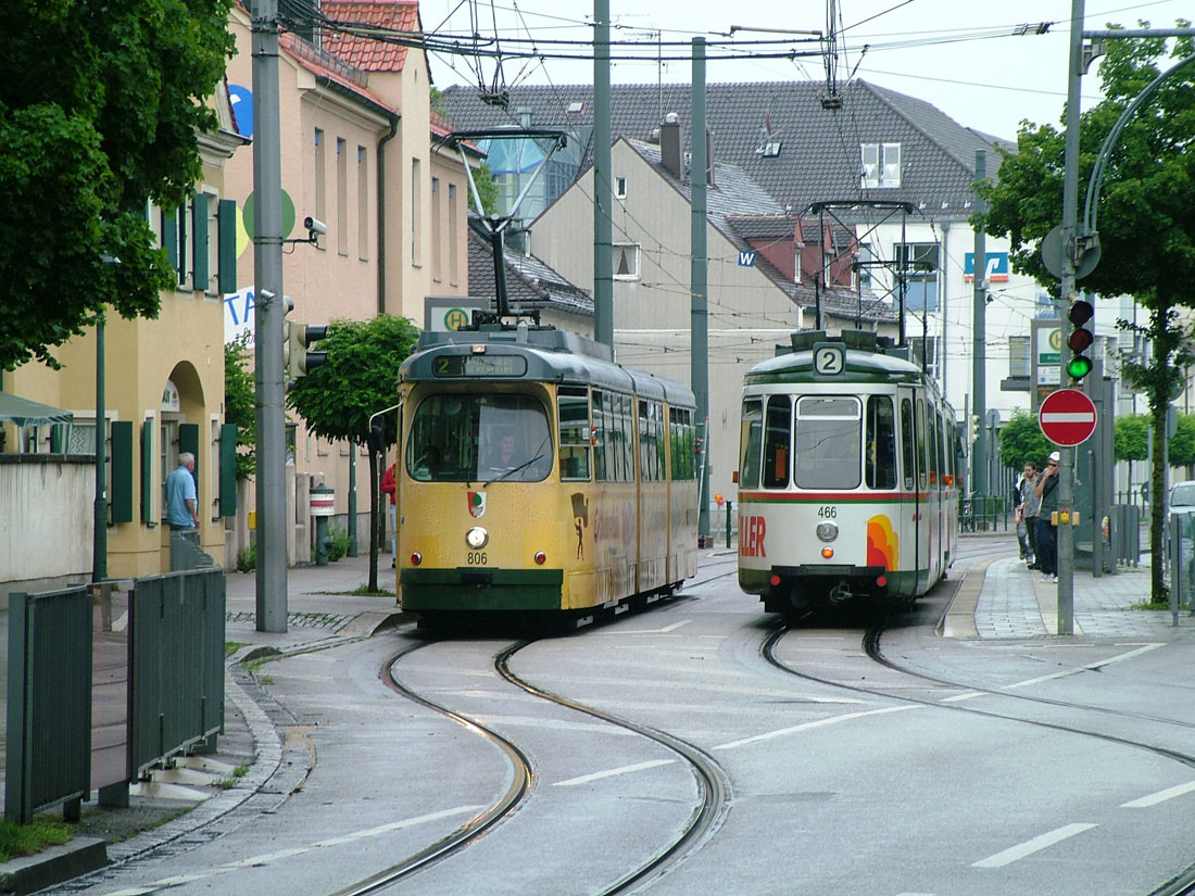 Аугсбург, MAN GT8 № 806; Аугсбург, Esslingen GT4 № 466