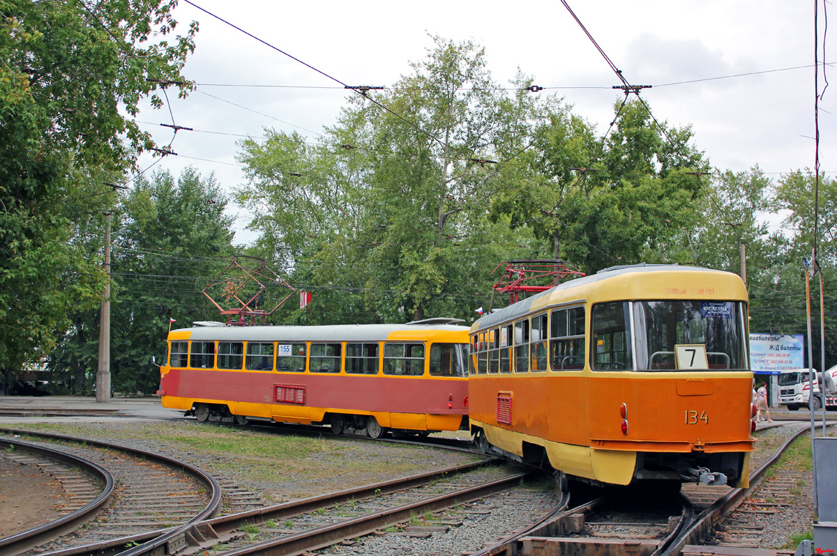 Екатеринбург, Tatra T3SU № 155; Екатеринбург, Tatra T3SU № 134