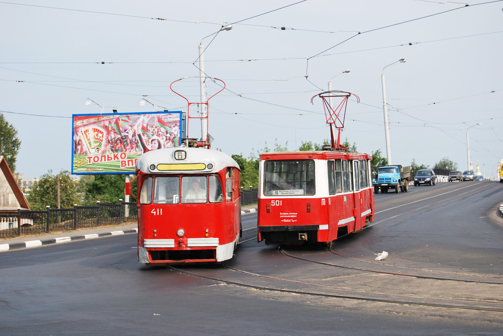 Витебск, РВЗ-6М2 № 411; Витебск, 71-605А № 501