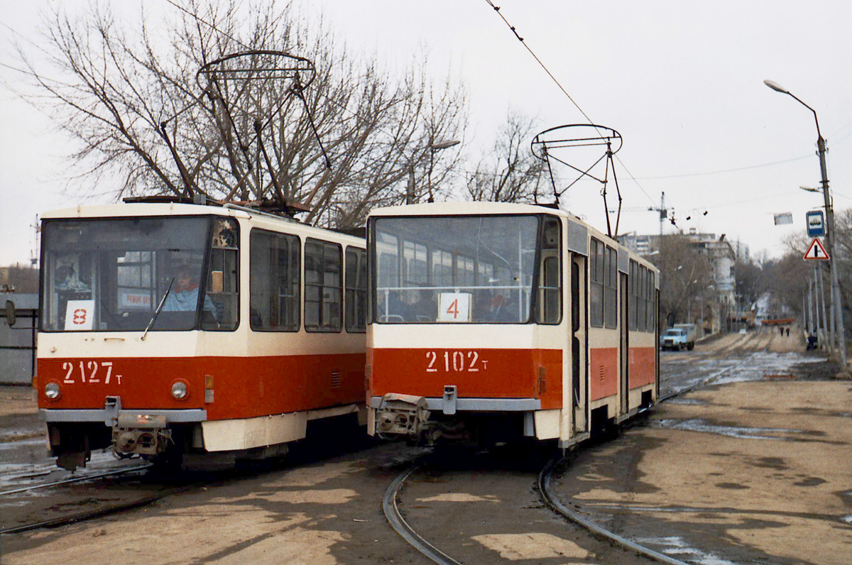 Lipetsk, Tatra T6B5SU # 2127; Lipetsk, Tatra T6B5SU # 2102