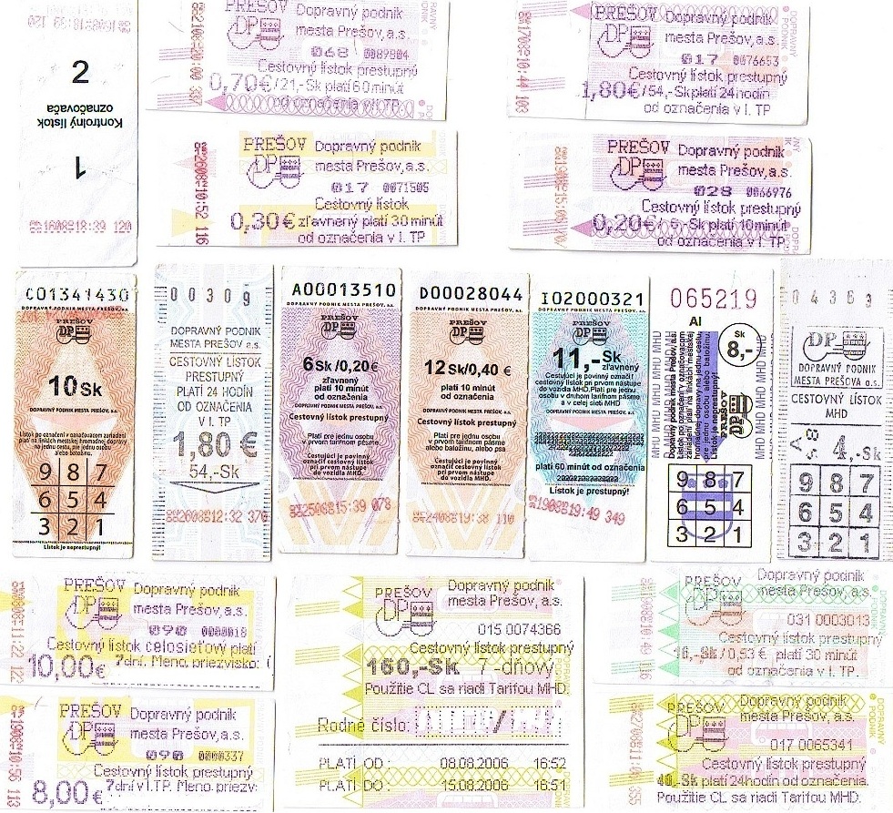 Прешов — Проездные документы