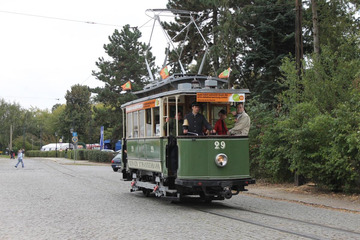 Гера, Двухосный моторный MAN/AEG № 29; Наумбург — Вагоны из других городов; Наумбург — Юбилей: 120 лет Наумбургскому трамваю (15.09.2012)