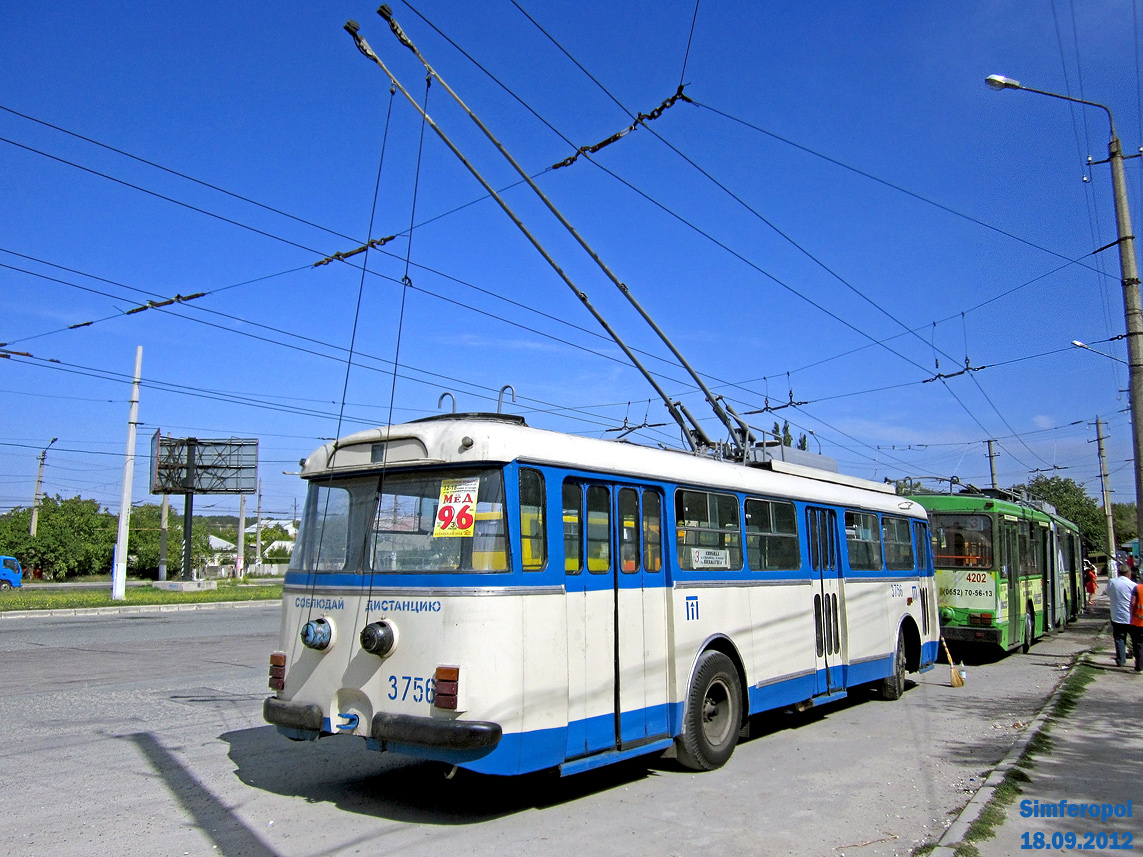 Крымский троллейбус, Škoda 9TrH27 № 3756