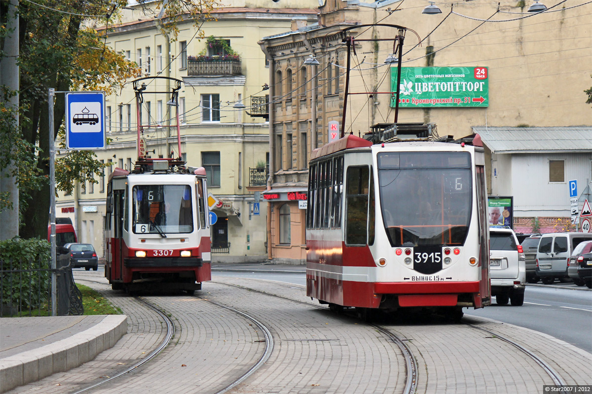 Санкт-Петербург, 71-134А (ЛМ-99АВ) № 3307; Санкт-Петербург, 71-134А (ЛМ-99АВН) № 3915