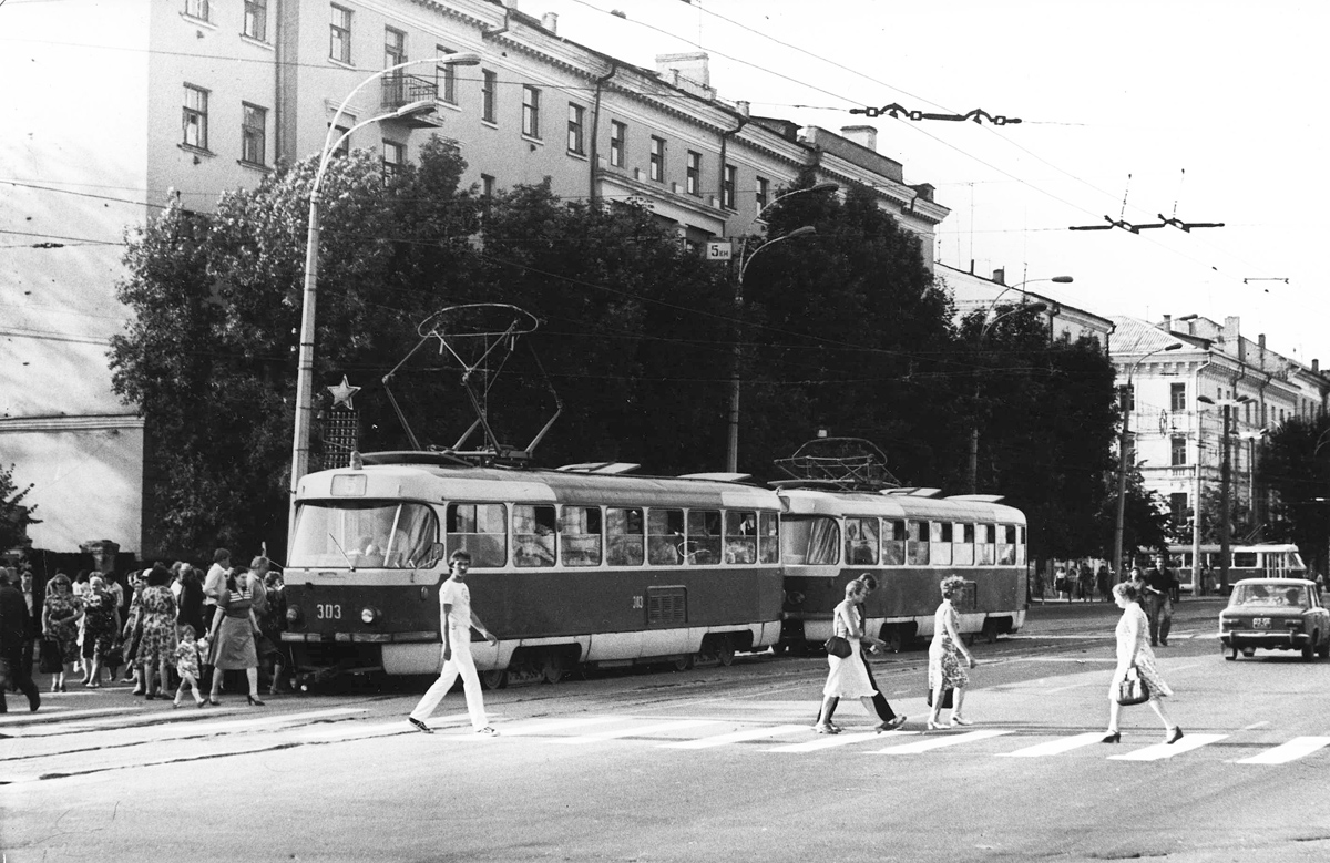 Тверь, Tatra T3SU № 303; Тверь — Старые фотографии (1917—1991); Тверь — Трамвайные линии: Центральный район