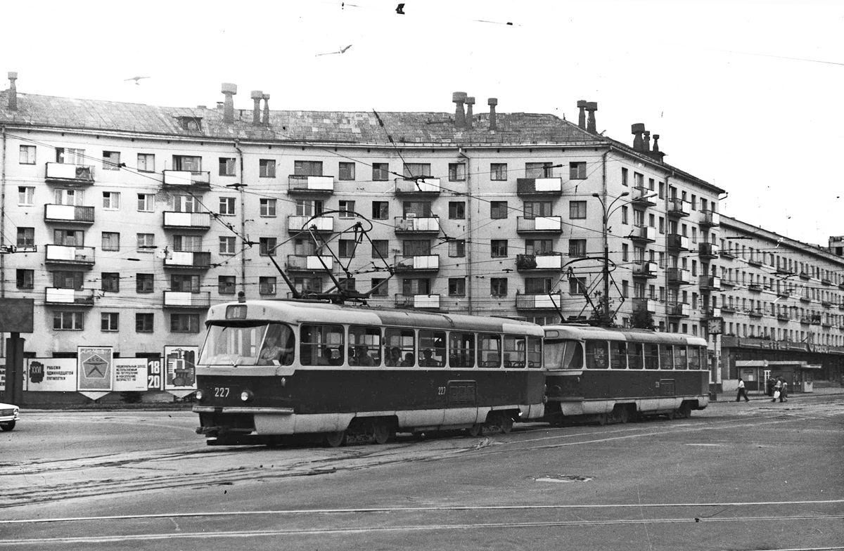 Тверь, Tatra T3SU (двухдверная) № 227; Тверь, Tatra T3SU (двухдверная) № 228; Тверь — Старые фотографии (1917—1991); Тверь — Трамвайные линии: Центральный район