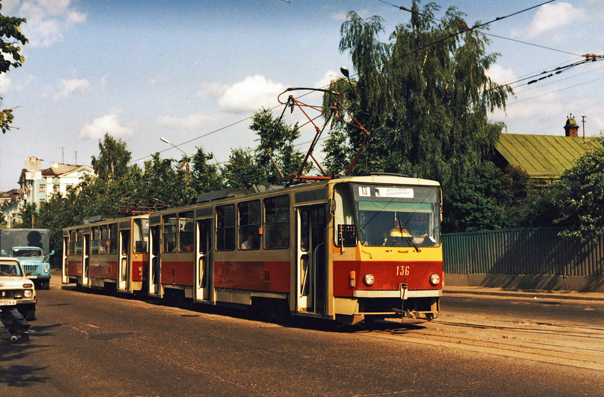 Тверь, Tatra T6B5SU № 136; Тверь — Тверской трамвай в 1990-е гг.; Тверь — Трамвайные линии: Пролетарский район