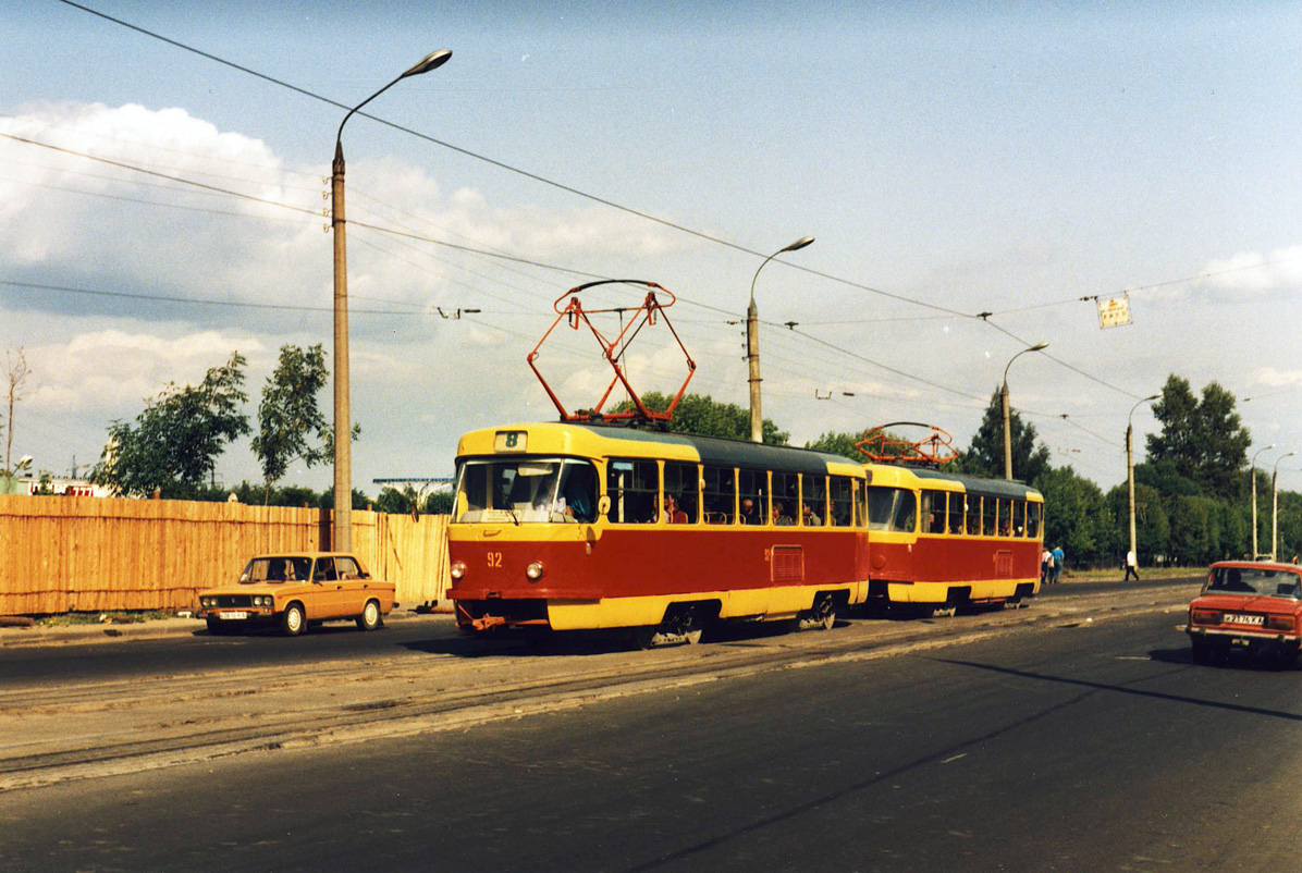 Тверь, Tatra T3SU (двухдверная) № 92; Тверь — Тверской трамвай в 1990-е гг.; Тверь — Трамвайные линии: Центральный район