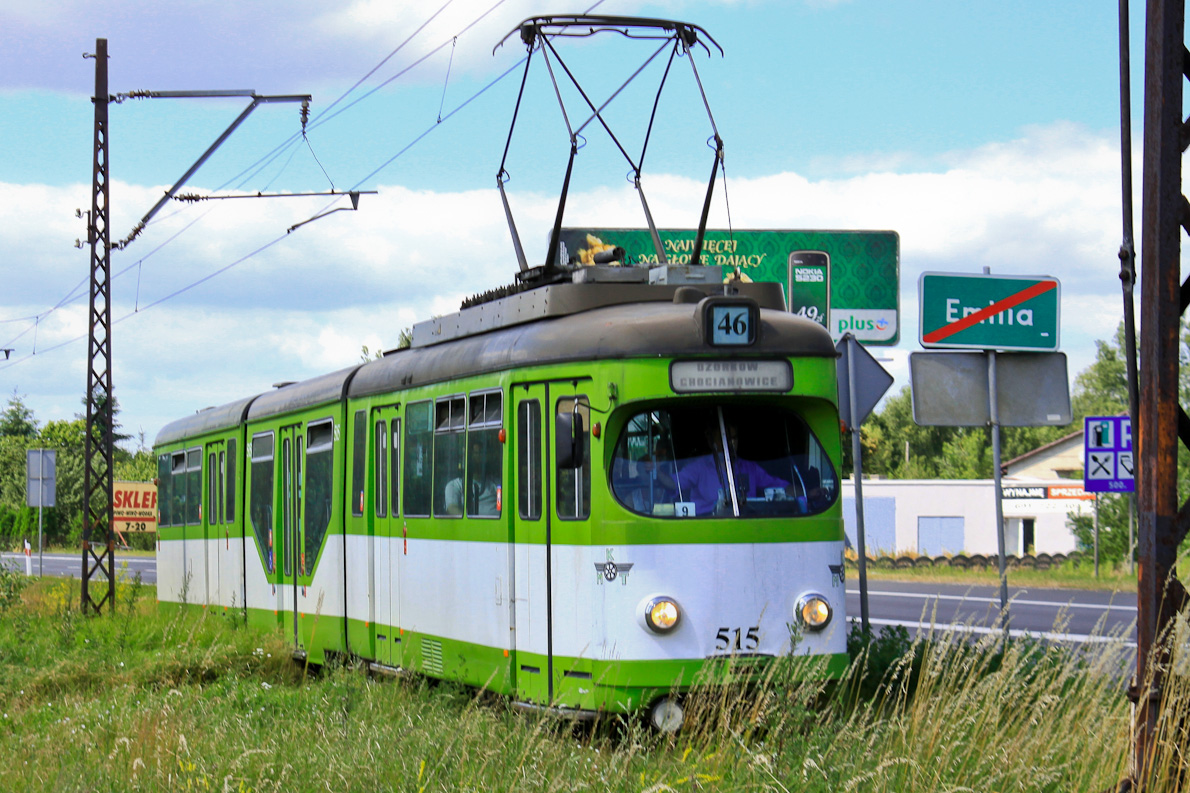 Лодзь, Duewag GT8NF № 515; Лодзь — Пригородные трамваи — Озоркув