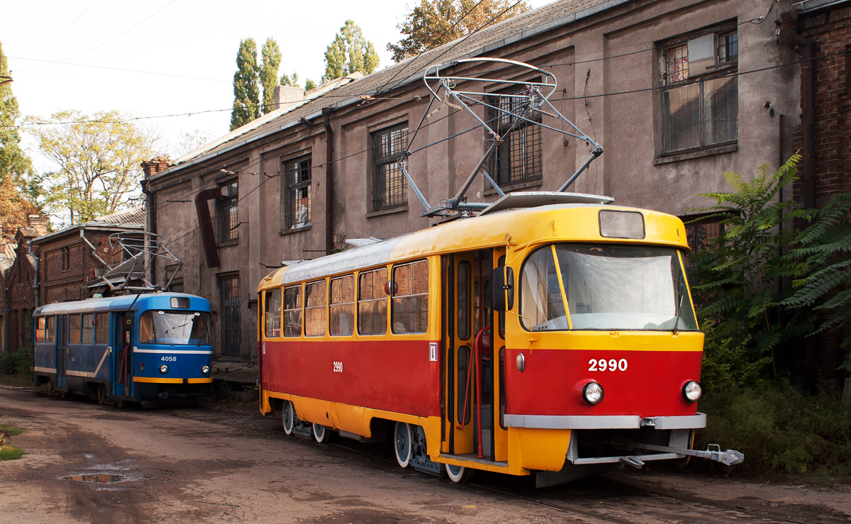 Одесса, Tatra T3R.P № 4058; Одесса, Tatra T3SU (двухдверная) № 2990