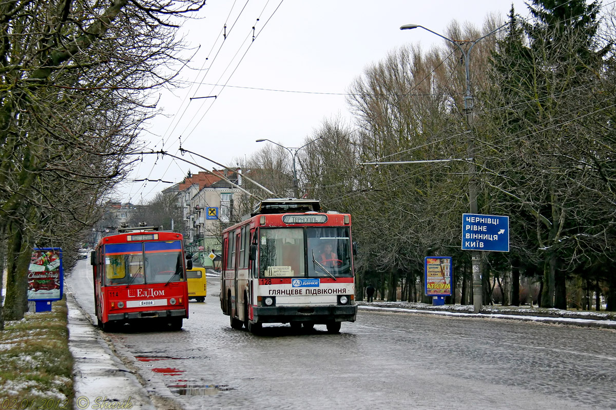 Ternopil, YMZ T1R (Т2P) č. 128; Ternopil, Škoda 14Tr89/6 č. 114
