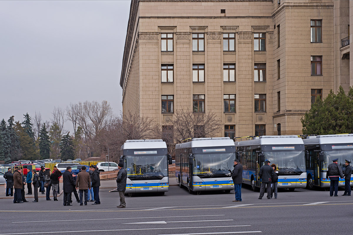 Алматы, YoungMan JNP6120GDZ (Neoplan Kazakhstan) № 3002; Алматы, YoungMan JNP6120GDZ (Neoplan Kazakhstan) № 3003; Алматы, YoungMan JNP6120GDZ (Neoplan Kazakhstan) № 3004; Алматы — Новые троллейбусы