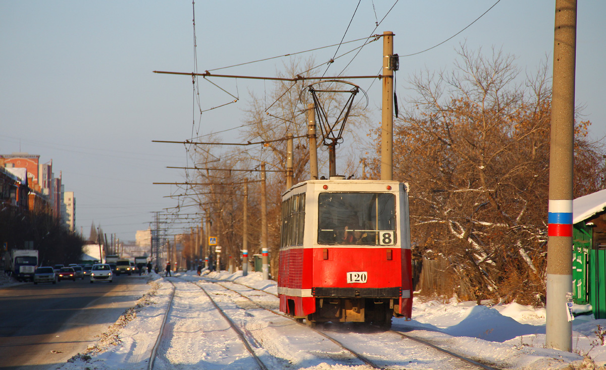 Омск, 71-605 (КТМ-5М3) № 120; Омск — Трамвайные линии — Левый Берег Оми