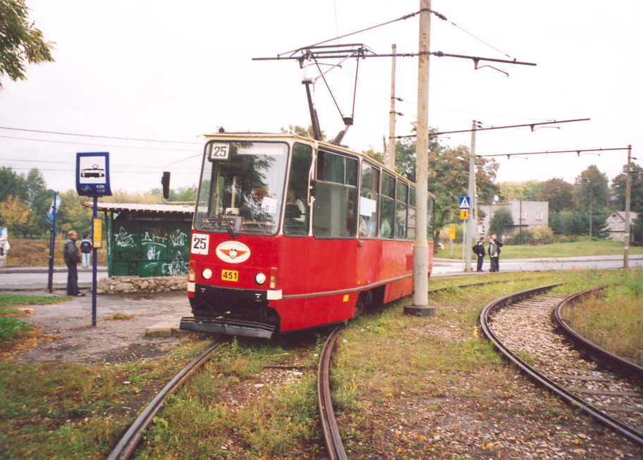 Верхнесилезская агломерация, Konstal 105Na № 451; Верхнесилезская агломерация — Трамвайный маршрут №25 «Бендзин — Гродзец — Войковице» (22.01.1951—31.03.2006)