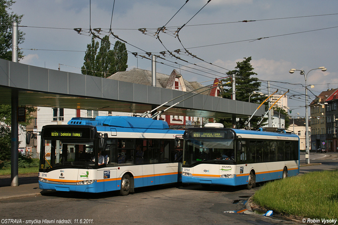 Острава, Škoda 26Tr Solaris III № 3716; Острава, Solaris Trollino II 12 AC № 3702