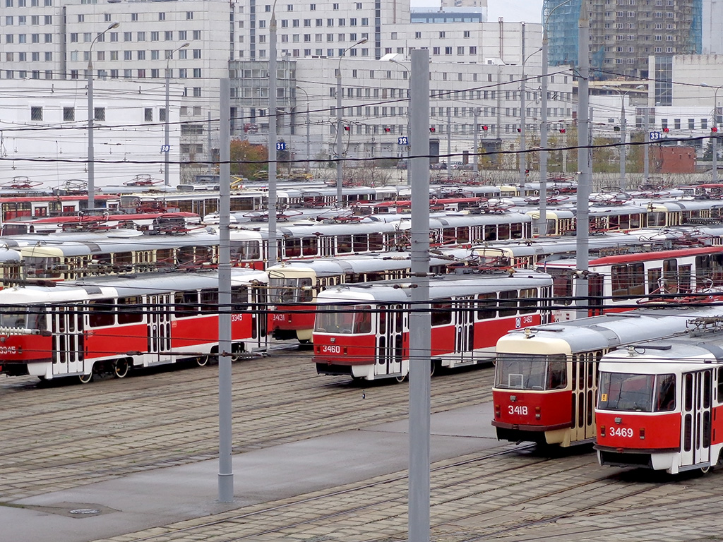Moscow — Tram depots: [3] Krasnopresnenskoye. New site in Strogino; Moscow — Views from a height