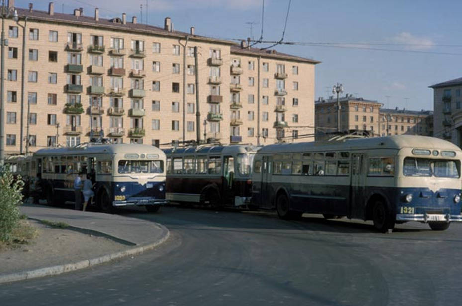 Москва, МТБ-82Д № 1309; Москва, МТБ-82Д № 1321; Москва — Исторические фотографии — Трамвай и Троллейбус (1946-1991)