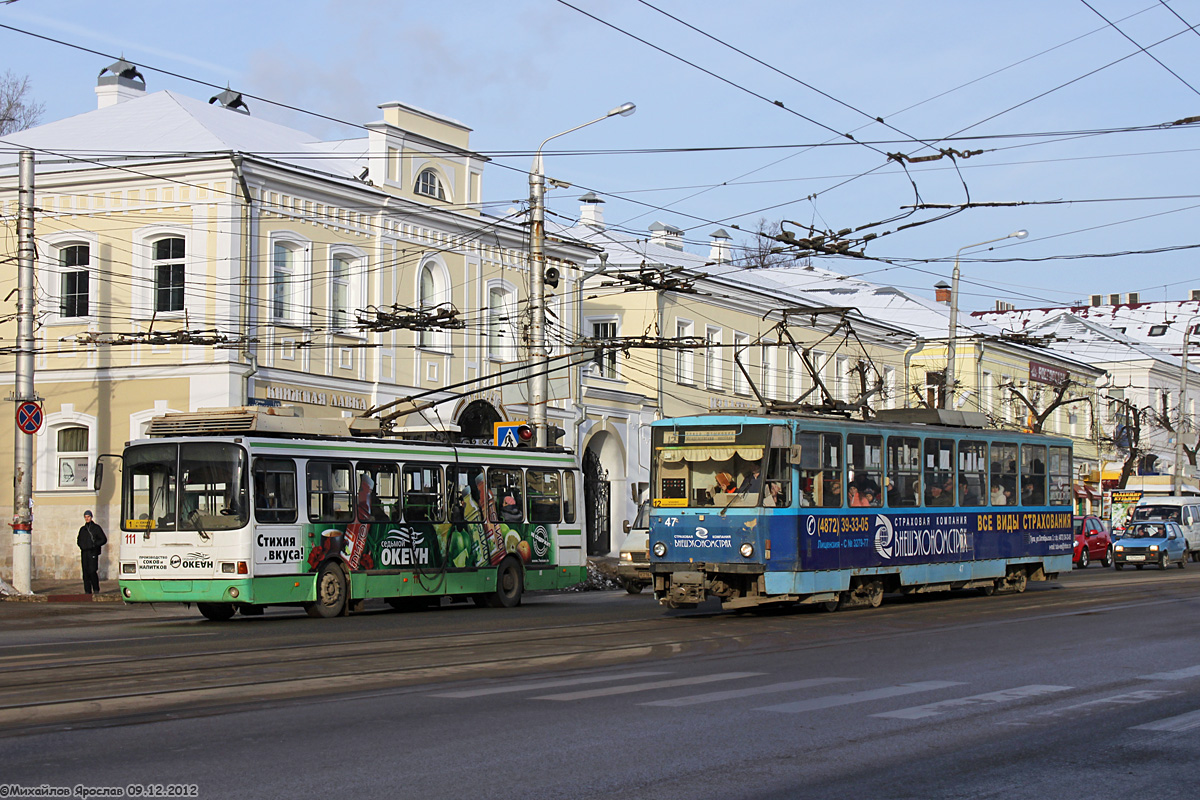 Tula, LiAZ-5280 (VZTM) Br. 111; Tula, Tatra T6B5SU Br. 47