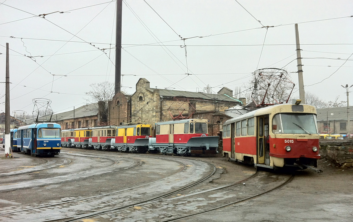Odesa, Tatra T3R.P Br. 3279; Odesa, Tatra T3SU Br. 5015; Odesa — Tramway Depot #1 & ORZET