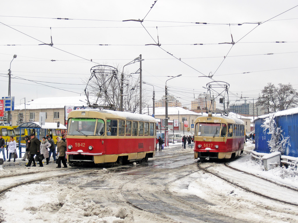 Киев, Tatra T3SU № 5942; Киев, Tatra T3SU № 5627