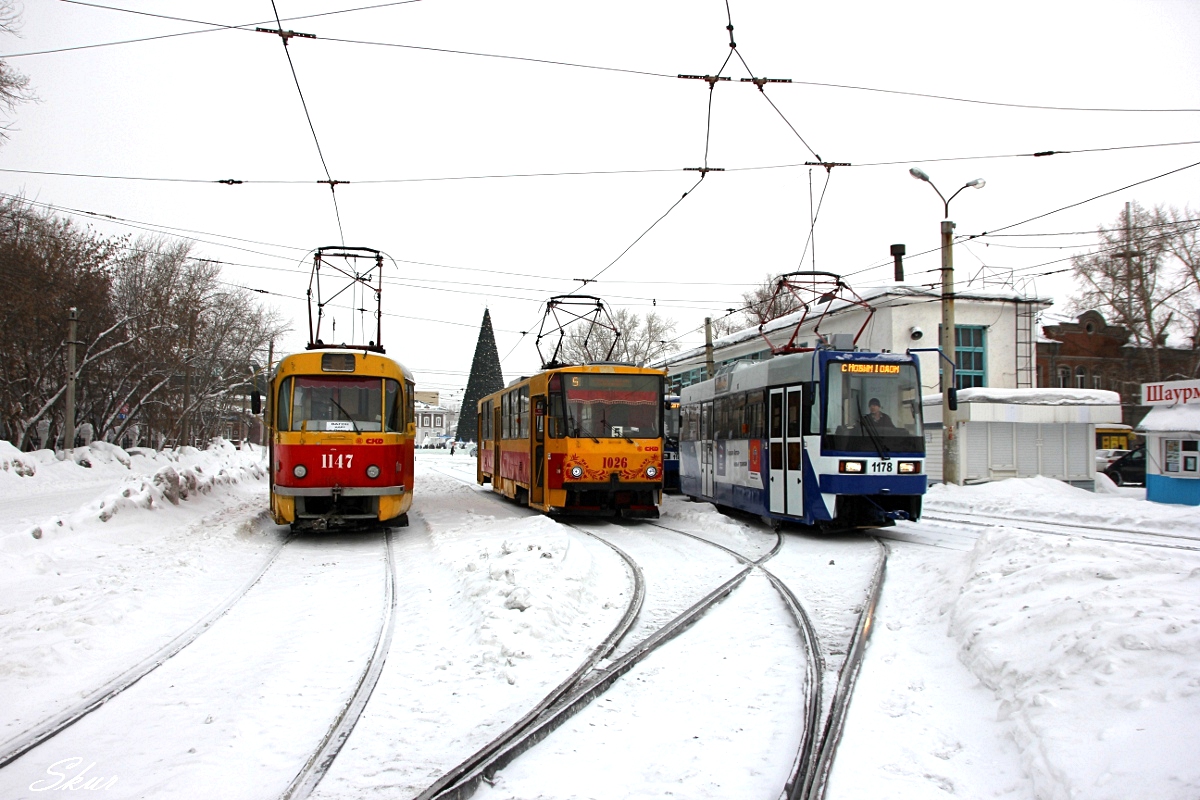 Barnaul, Tatra T3SU № 1147; Barnaul, Tatra T6B5SU № 1026; Barnaul, Tatra B3DM GOH Barnaul № 1178