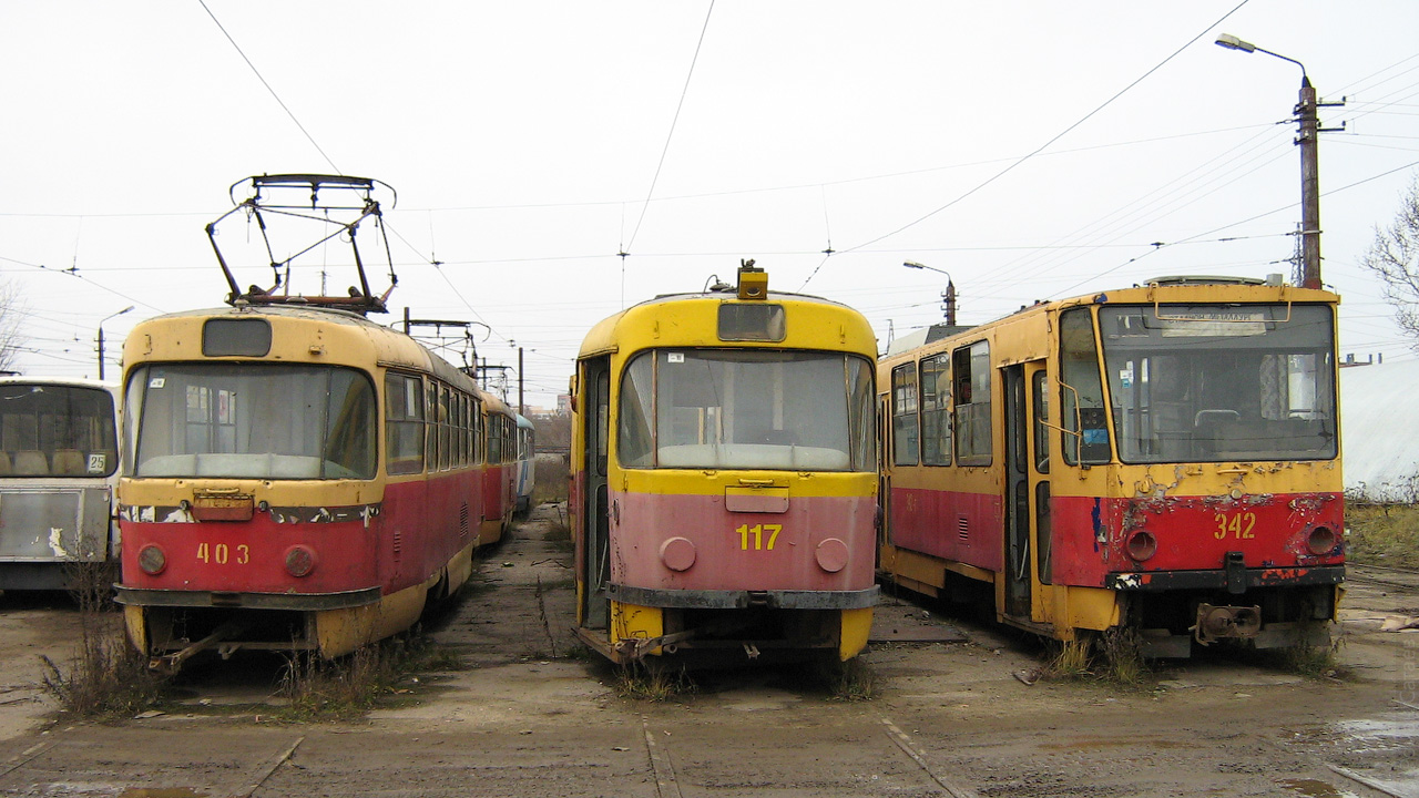 Тула, Tatra T3SU № 403; Тула, Tatra T3SU № 117; Тула, Tatra T6B5SU № 342