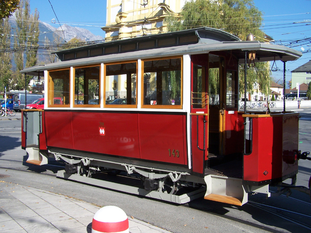 Innsbruck, Graz 2-axle trailer car č. 143; Innsbruck — 25 Jahre Tiroler Museumsbahnen