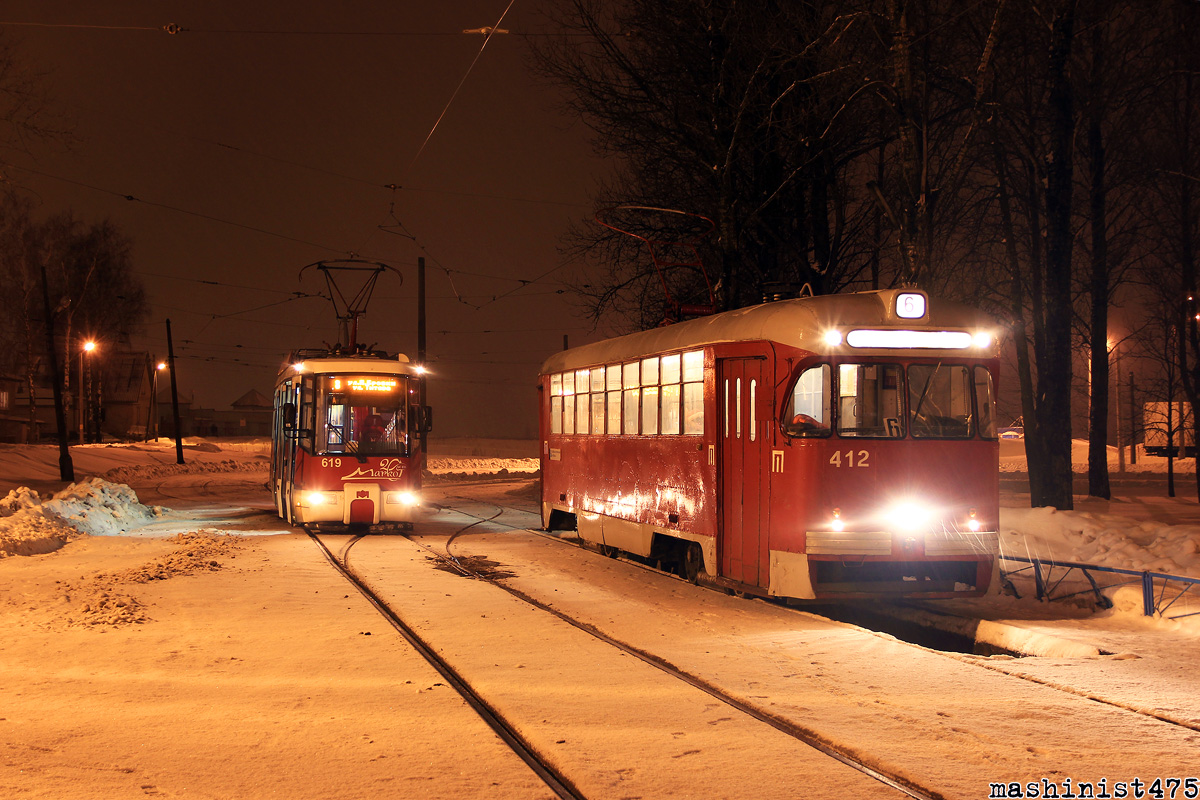 Витебск, БКМ 62103 № 619; Витебск, РВЗ-6М2 № 412