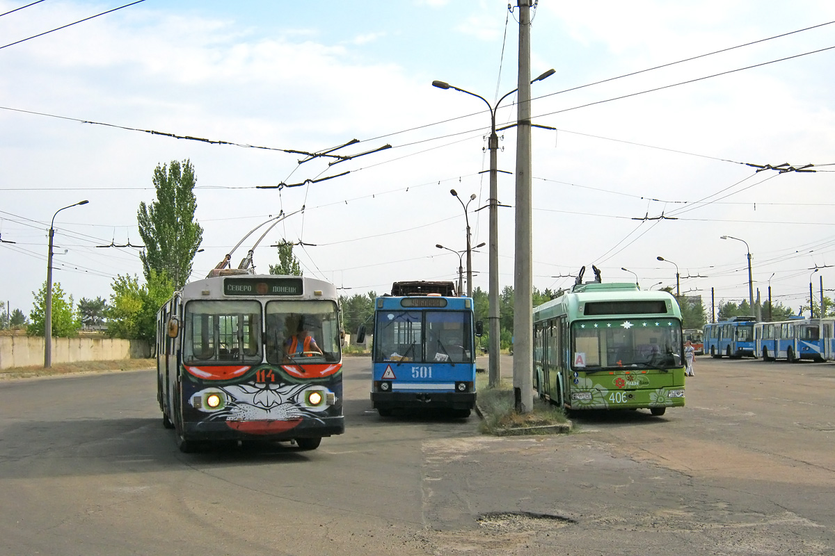 Северскодонецк, ЗиУ-682В-012 [В0А] № 114; Северскодонецк, ЮМЗ Т2 № 501; Северскодонецк, БКМ 321 № 406