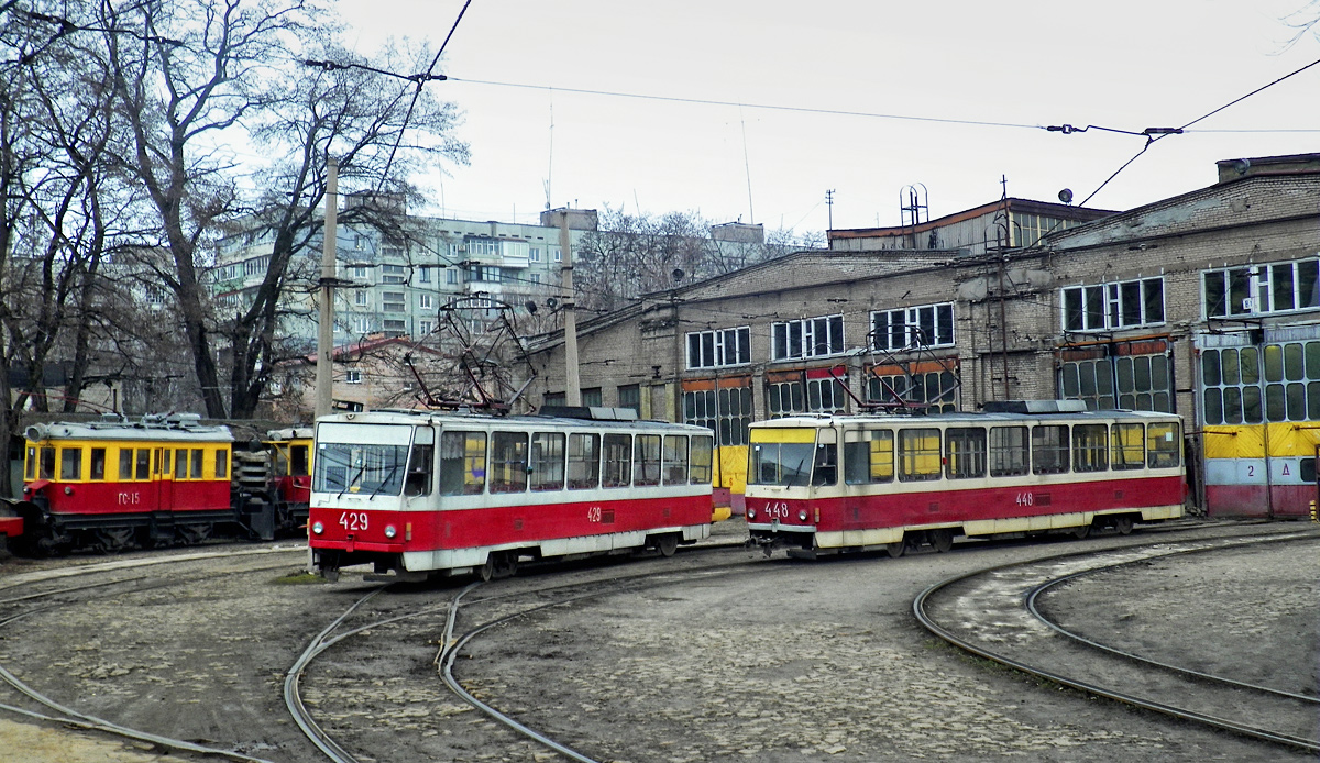 Запорожье, Tatra T6B5SU № 429; Запорожье, Tatra T6B5SU № 448; Запорожье, РГС-2 № ГС-15
