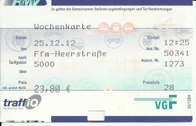 Франкфурт-на-Майне — Проездные документы