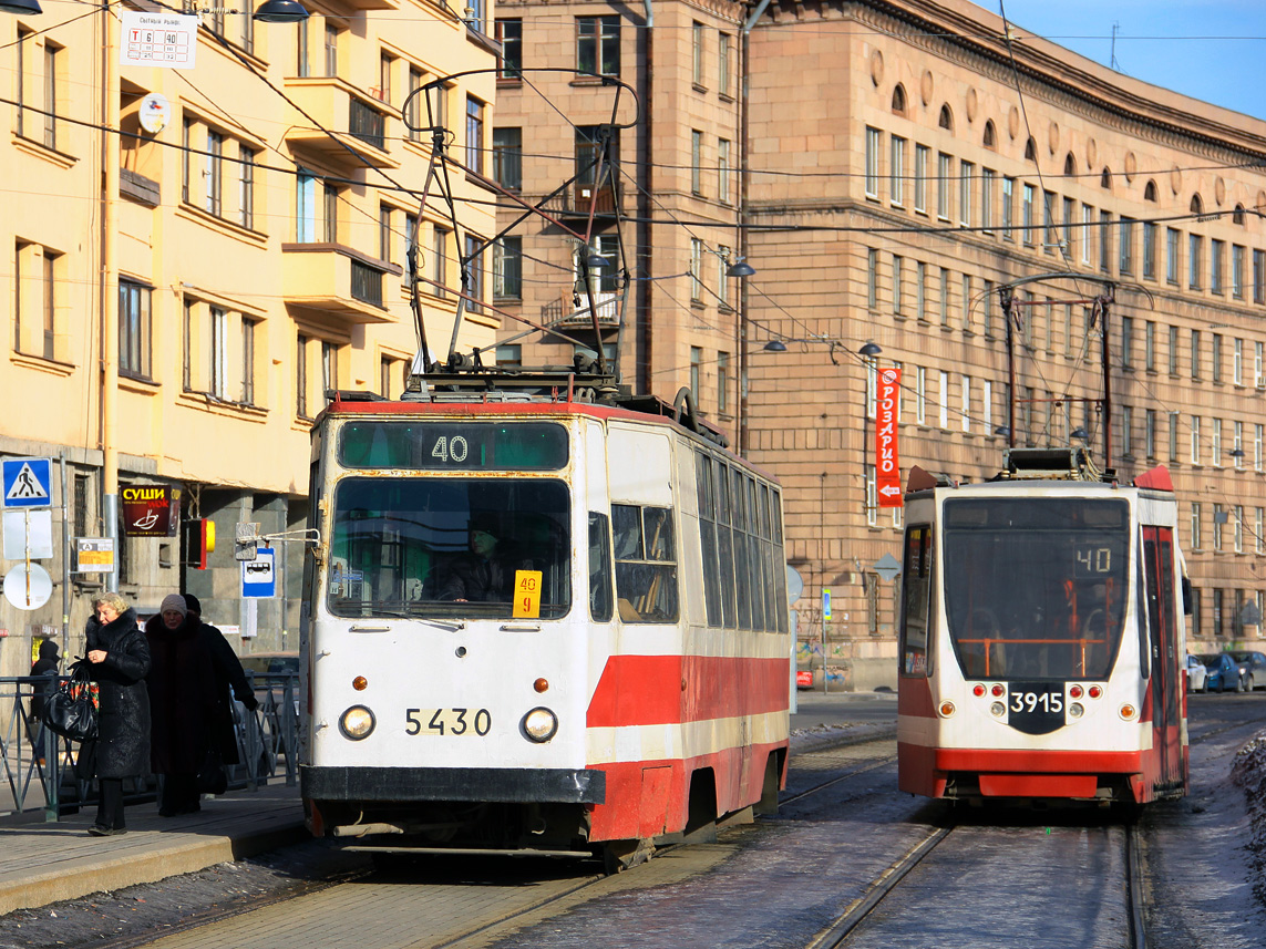 Санкт-Петербург, ЛМ-68М № 5430; Санкт-Петербург, 71-134А (ЛМ-99АВН) № 3915