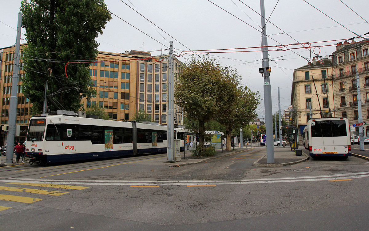Женева, ACMV/ABB/Duewag Be 4/6 № 804; Женева, Hess lighTram (BGGT-N2C) № 782