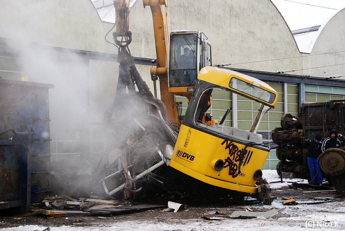 Дрезден, Tatra T4D-MT № 224 294; Дрезден — Слом трамвайних вагонов «Татра»