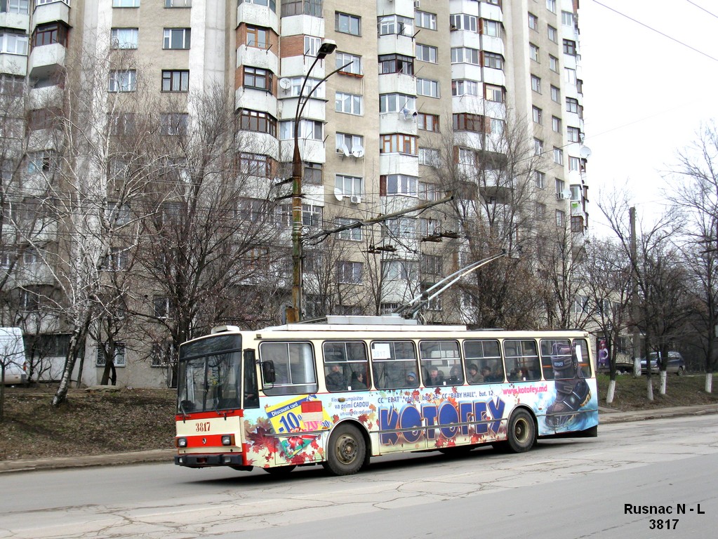 Chișinău, Škoda 14TrDT/6M № 3817 Chișinău, Škoda 14TrDT/6M № 3817