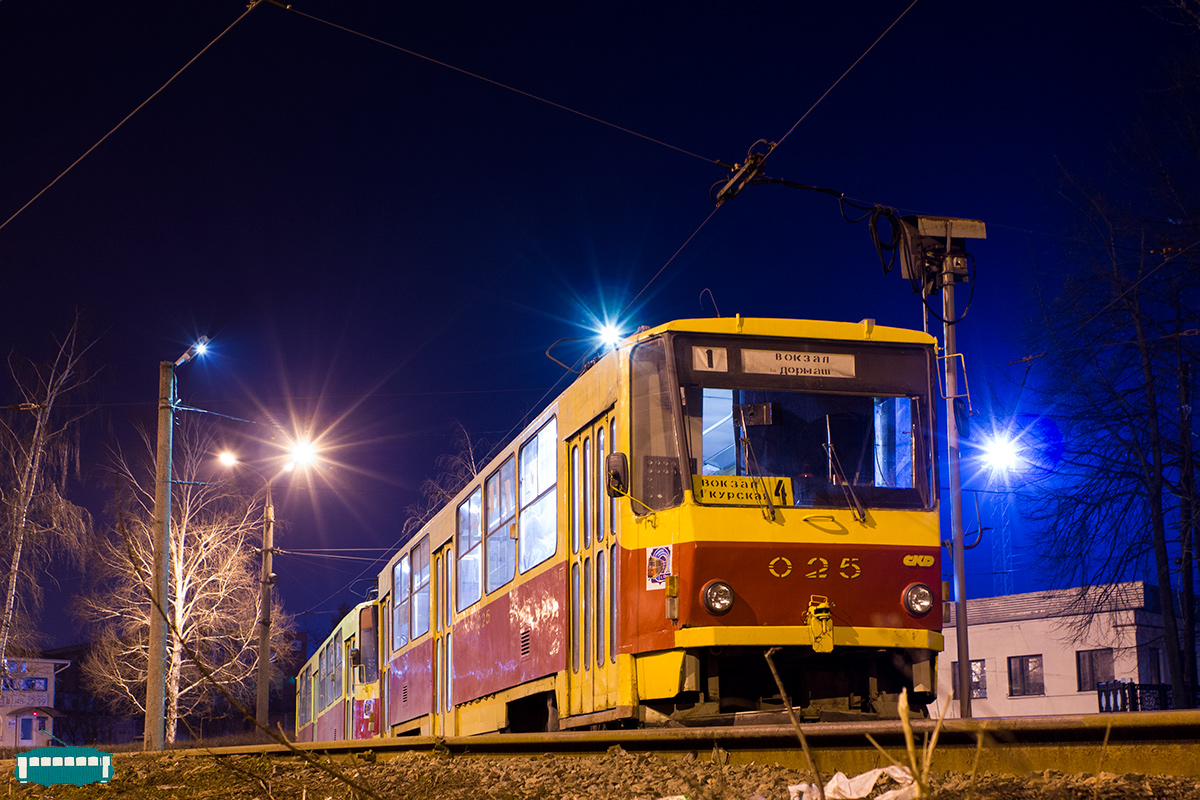 Орёл, Tatra T6B5SU № 025; Орёл — Автономная работа трамвая №4 из-за ремонта Красного моста (2013 г.)